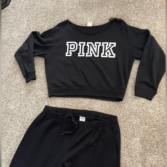 Victoria's Secret Off The Shoulder Sweatshirt & Wide-leg SET - Picture 2 of 6
